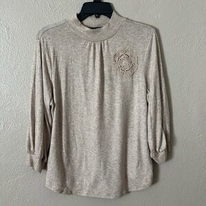 Adrienne Vittadini lightweight Sweater, XL, Oatmeal